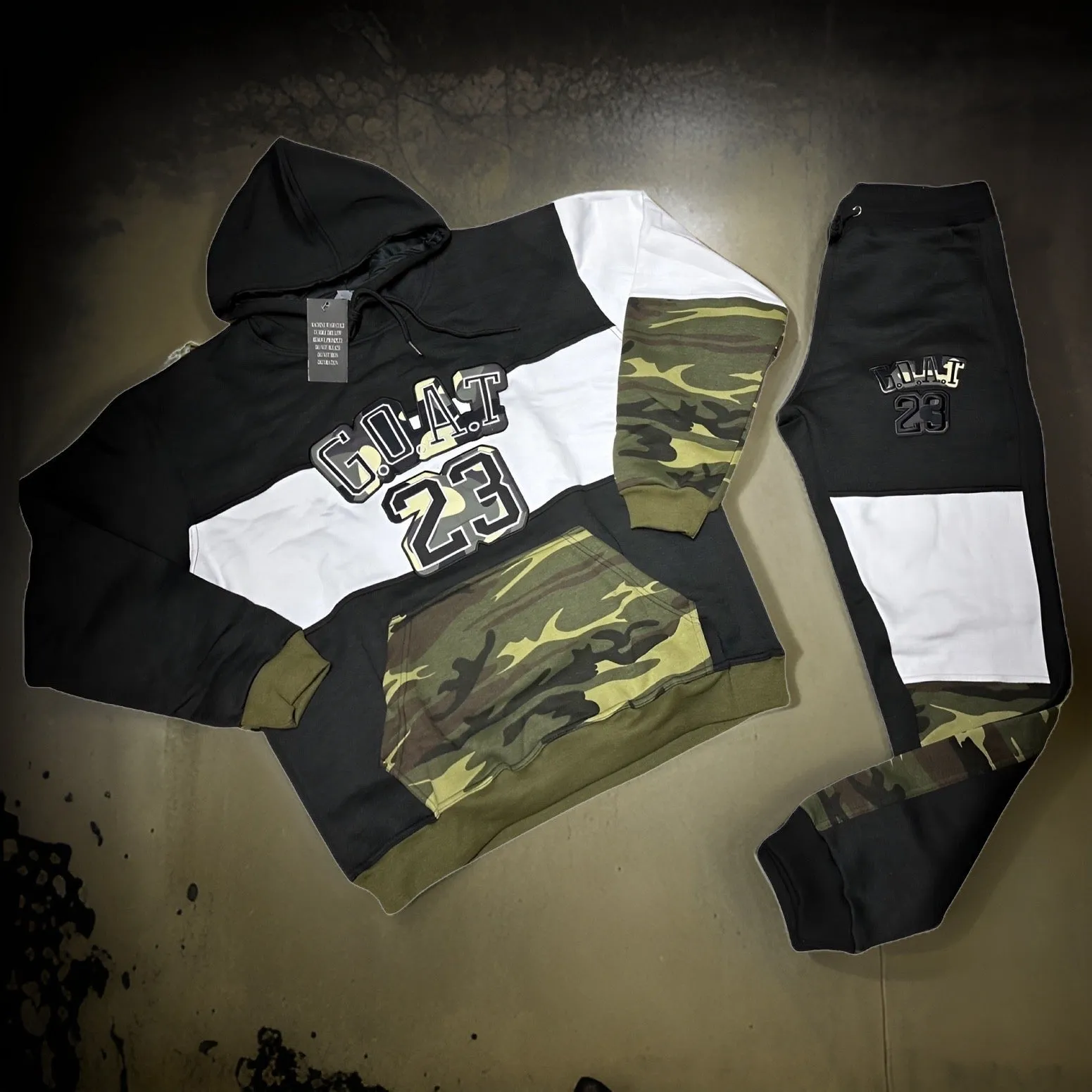 *23 GOAT* (BLACK-CAMOUFLAGE) HOODED SWEATSUITS