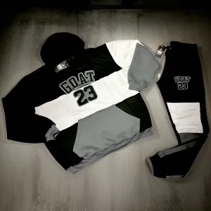 *23 GOAT* (BLACK-GREY) HOODED SWEATSUITS