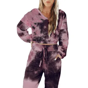 2pcs Wholesale Tie Dye Sweatsuit Sets