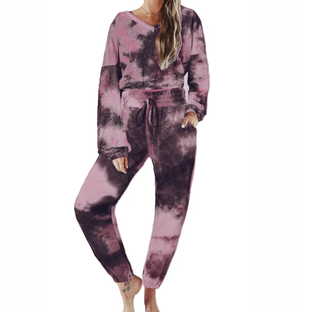 2pcs Wholesale Tie Dye Sweatsuit Sets