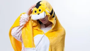 Animal Kigurumi Yellow Tiger Cosplay Costume Cloak Shawl