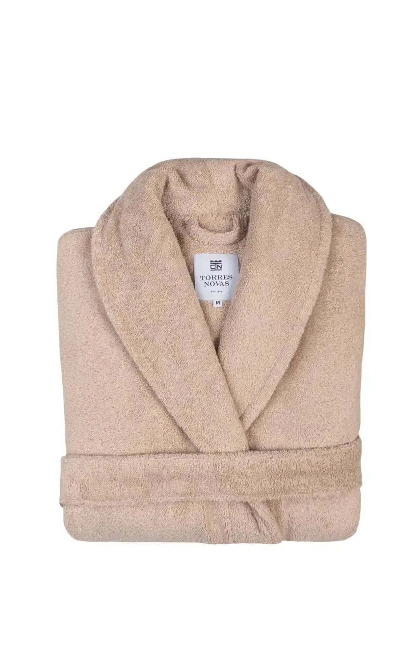 Beige Classic Cotton Bathrobe