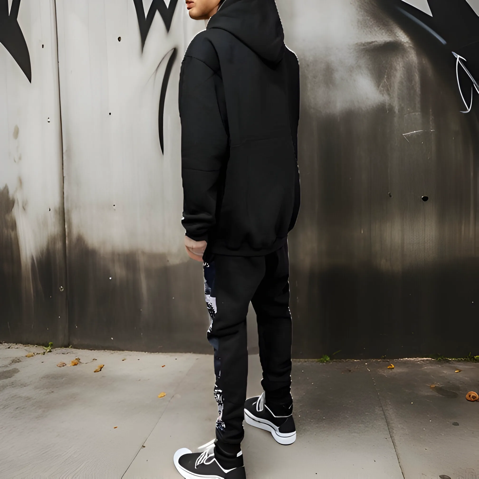 ^BLACK FLAG^ (BLACK) ~CREW POSSE~ EMBROIDERED HOODED JOGGER SWEATSUITS(CUT & SEW)