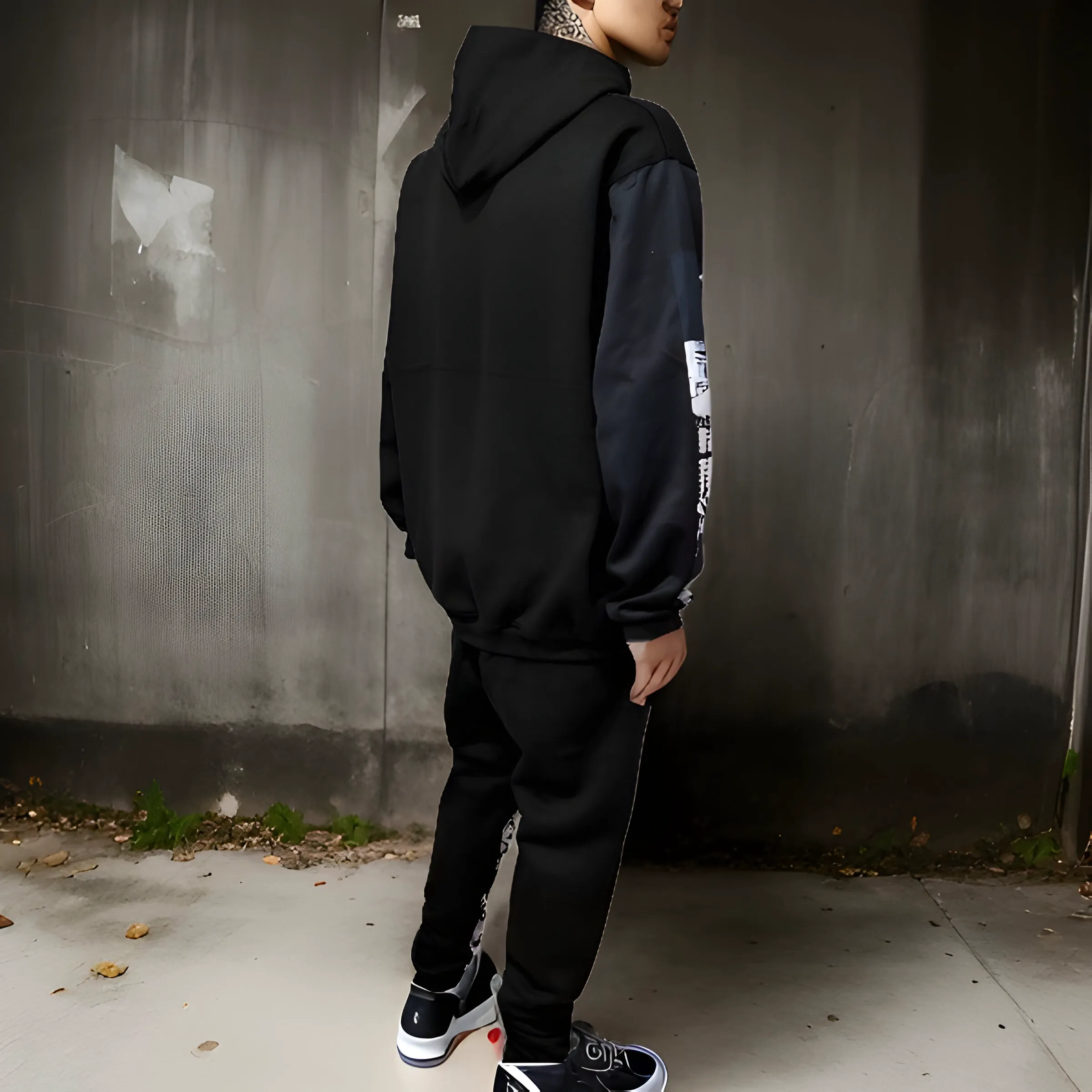 ^BLACK FLAG^ (BLACK) ~CREW POSSE~ EMBROIDERED HOODED JOGGER SWEATSUITS(CUT & SEW)