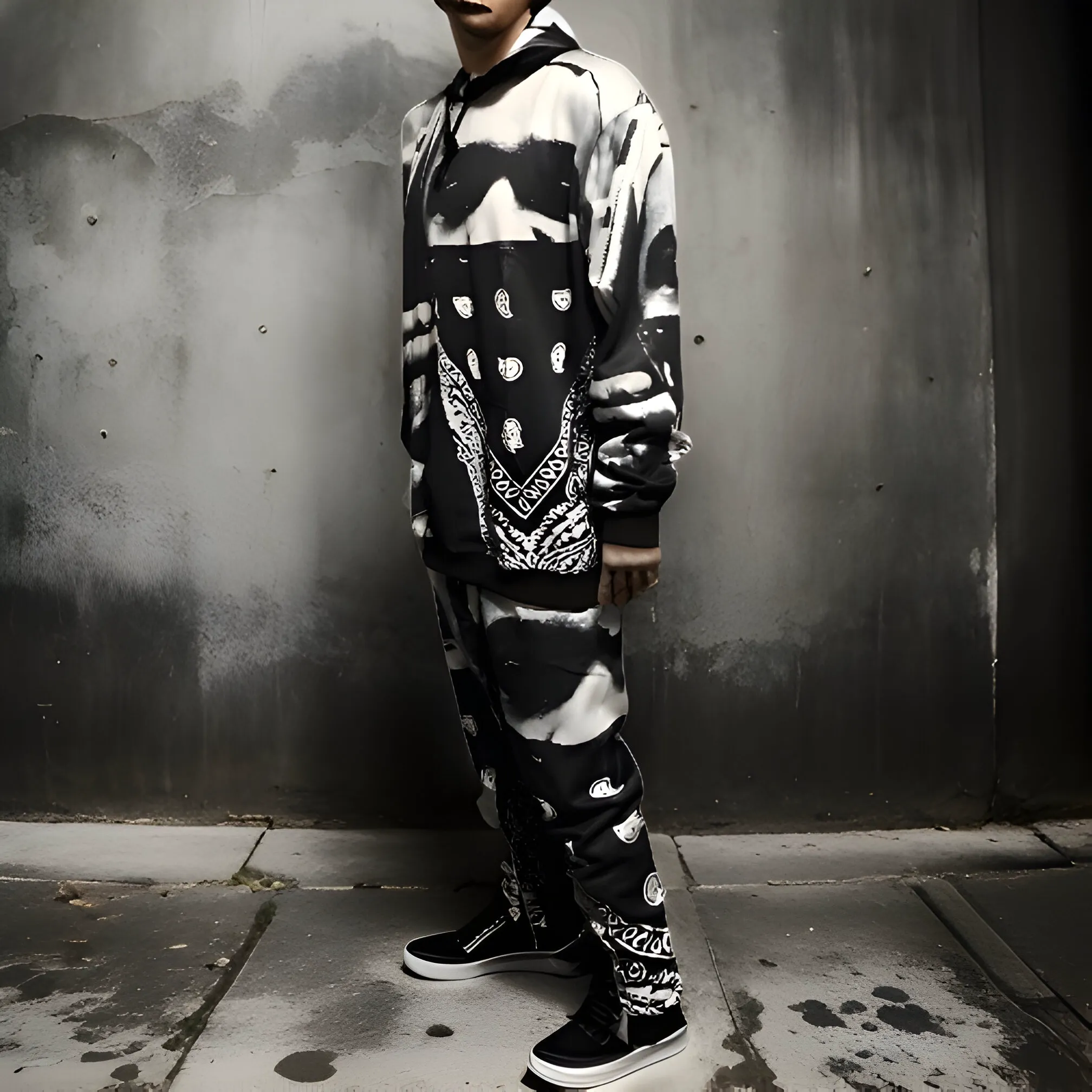 ^BLACK FLAG^ (BLACK-MULTI) ~ASAP FERG~ HOODED JOGGER SWEATSUITS (FLEECY SOFT LINED)