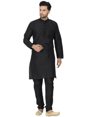 Black Kurta Dhupion Silk Chudidaar