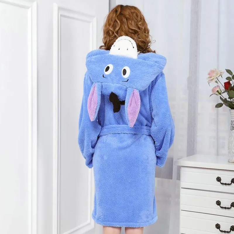 Blue Donkey Kigurumi Pajamas Winter Cosplay Robe Hoodie