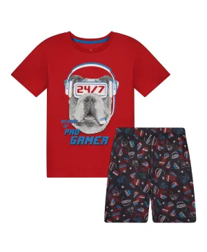 Boys Pro-Gamer 2-Piece Pajama Sleep Shorts Set