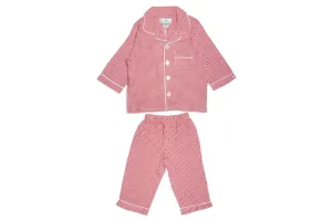 Children's Red Mini Gingham Pajama Set