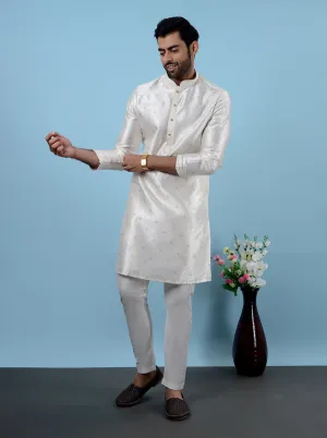 Cream & Gold Kurta Pajama | Azania