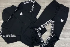 Focus- heartless stacked sweatsuits (black)