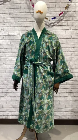 Forest green velvet robe