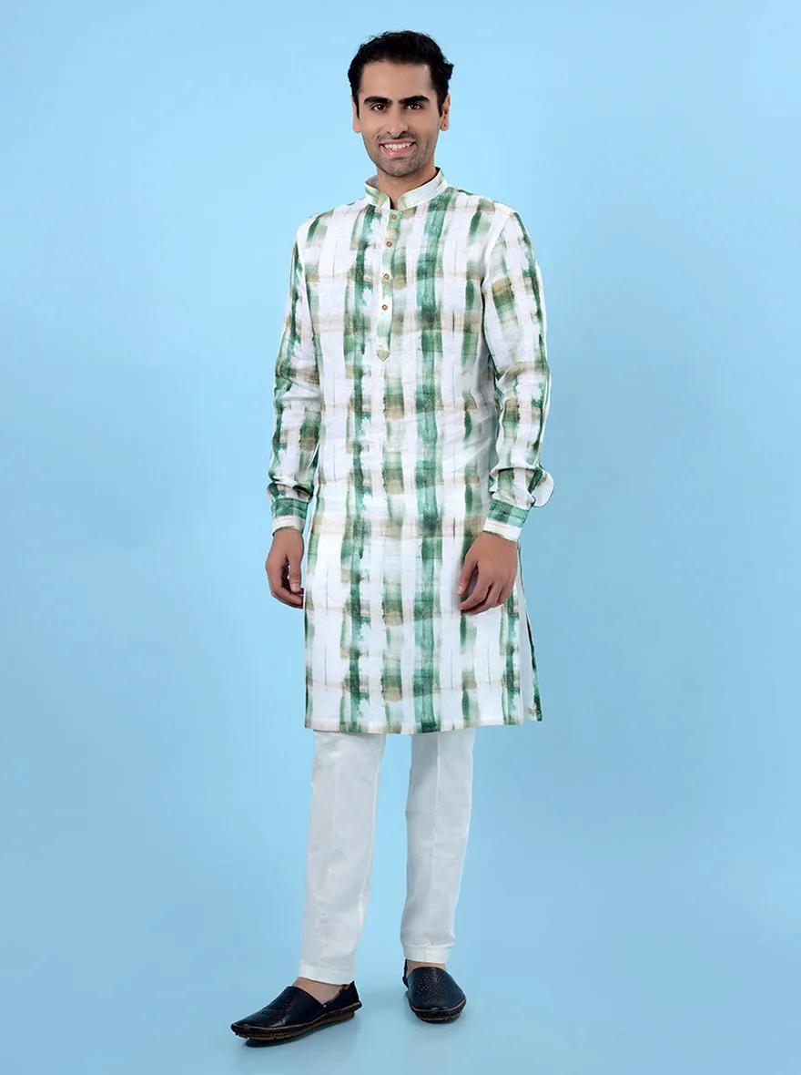 Green & Beige Kurta Pajama | TULA