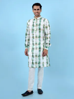 Green & Beige Kurta Pajama | TULA