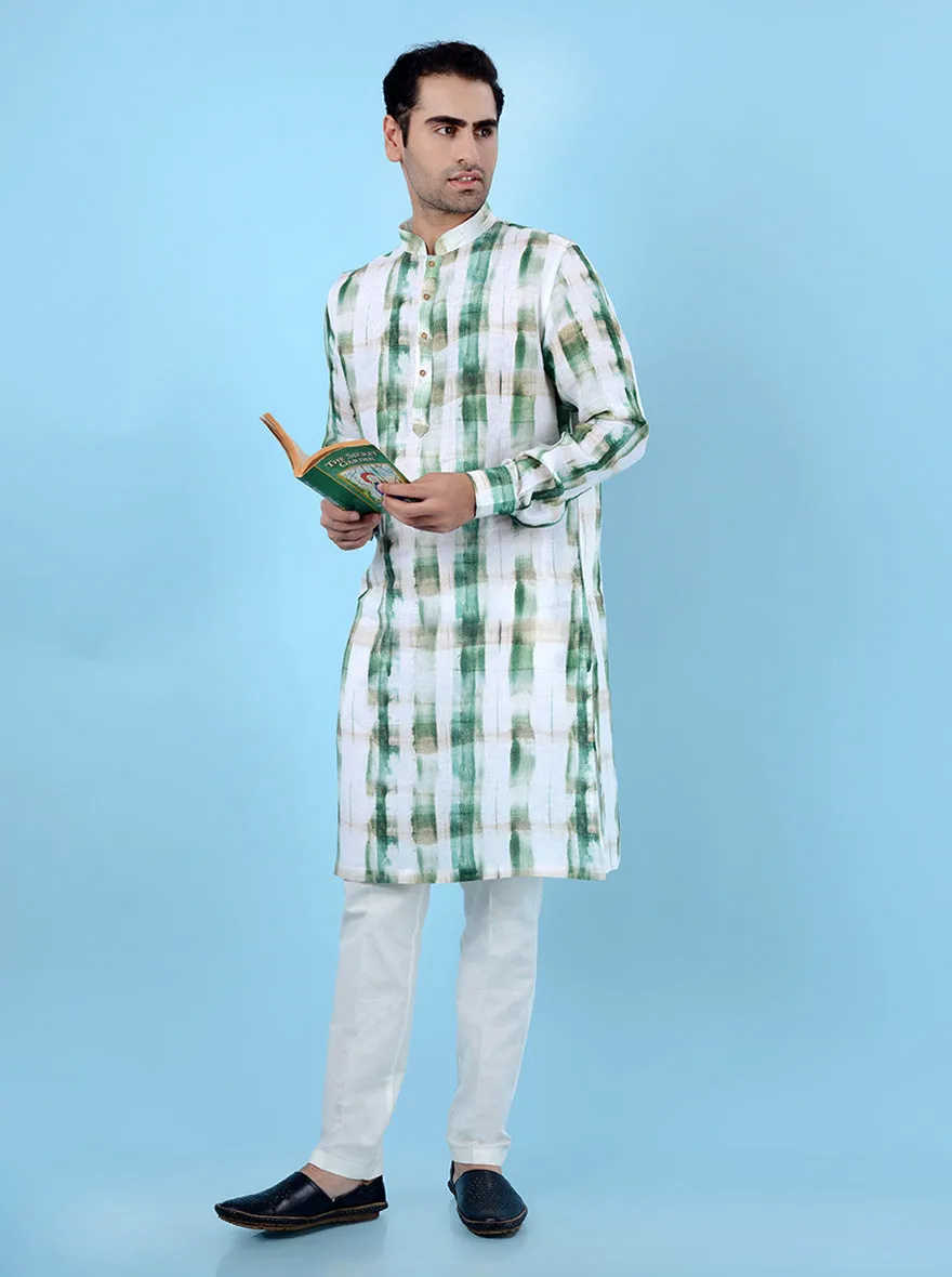 Green & Beige Kurta Pajama | TULA