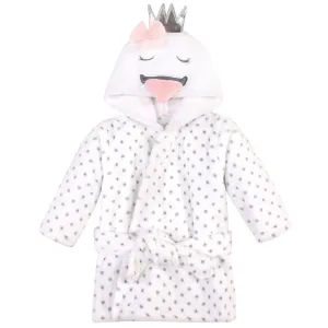 Hudson Baby Plush Animal Face Bathrobe, Swan