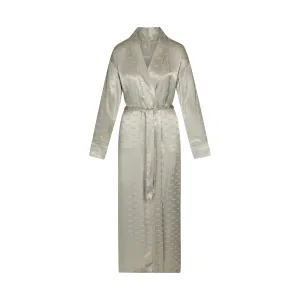 JACQUARD LONG ROBE | TALC