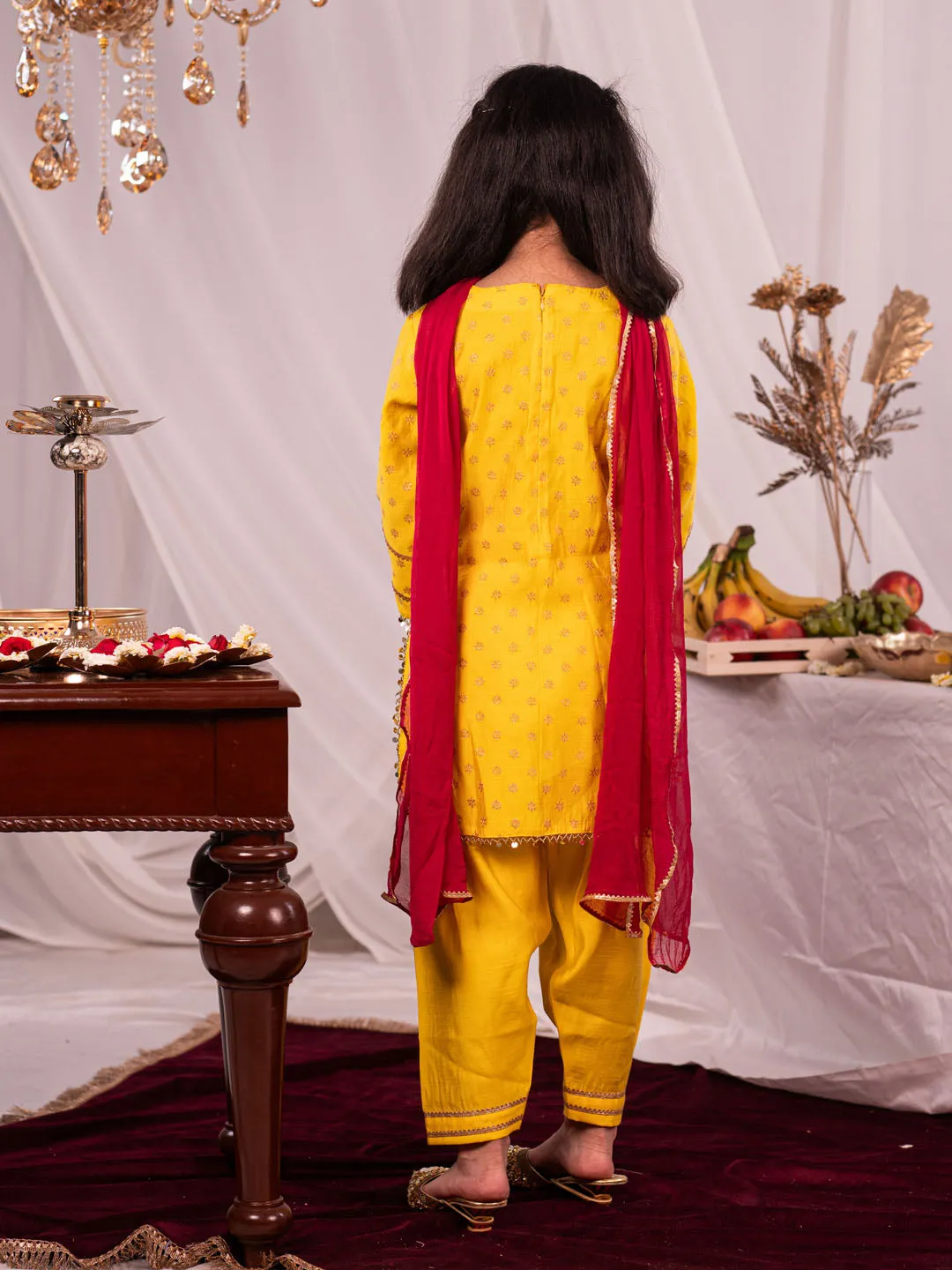 Jashvi Yellow And Cream BHAI BEHEN Siblings Matching Set