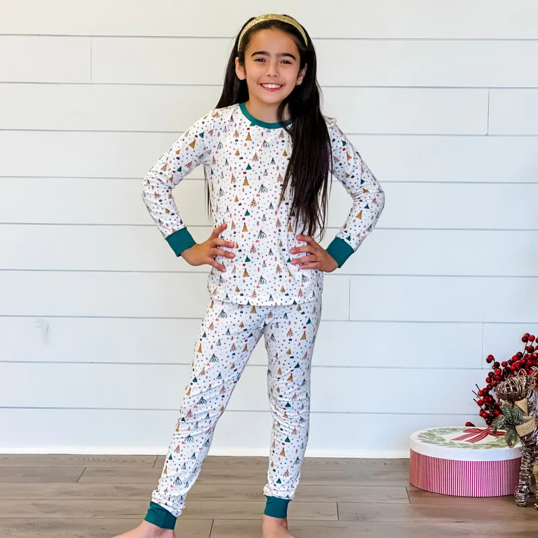 Knit Pajama Set - White Christmas Eve