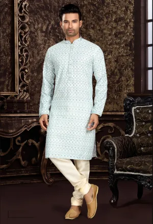 Men's Blue Kurta Pajama Collection - Dwija Fashion