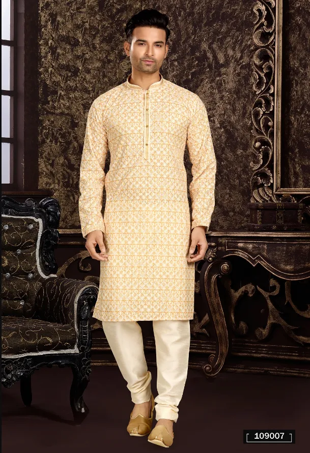 Men's Yellow Kurta Pajama Collection - Dwija Fashion