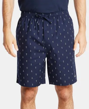 Nautica Men's Anchor Print Cotton Pajama Shorts