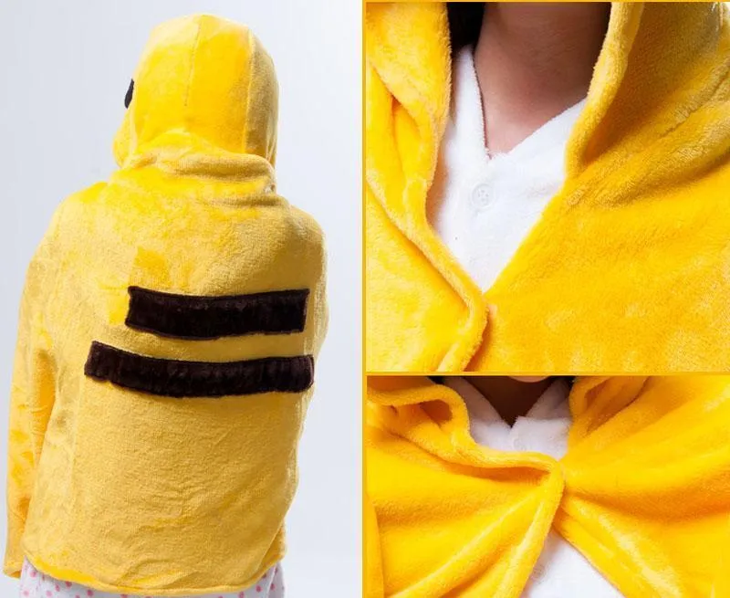 Pokemon Kigurumi Pikachu Cosplay Costume Hoodie Cloak