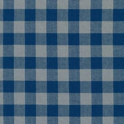 Porto Flannel Gingham in Titanium