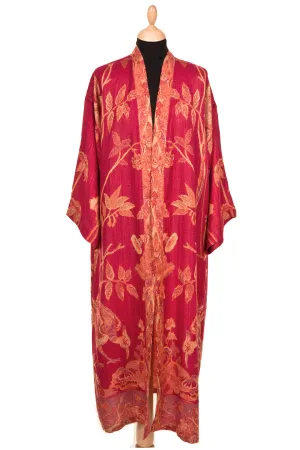 Reversible Dressing Gown in Cardinal Pink