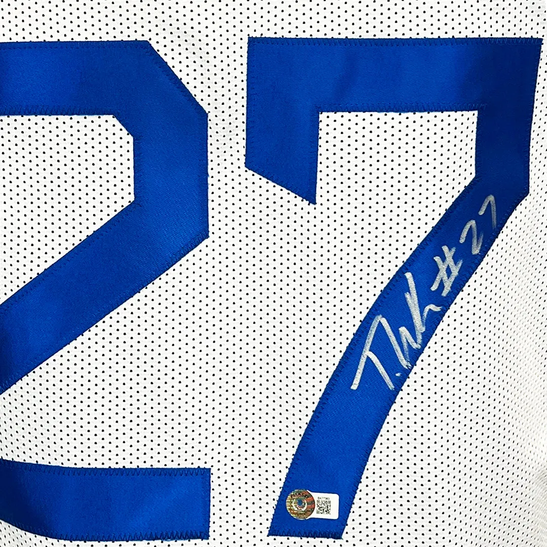 Tariq Woolen Signed Seattle White Throwback Football Jersey (Beckett)