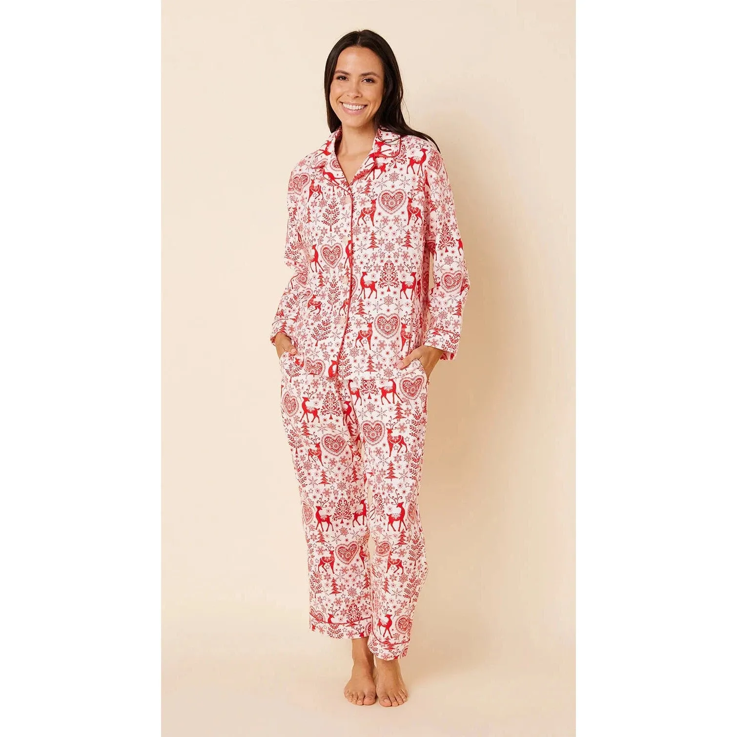 The Cat's Holly Jolly Flannel Long Sleeve Pajama Set