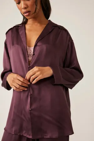 Free Peoples Dreamy Days Luxurious Wine PJ Set