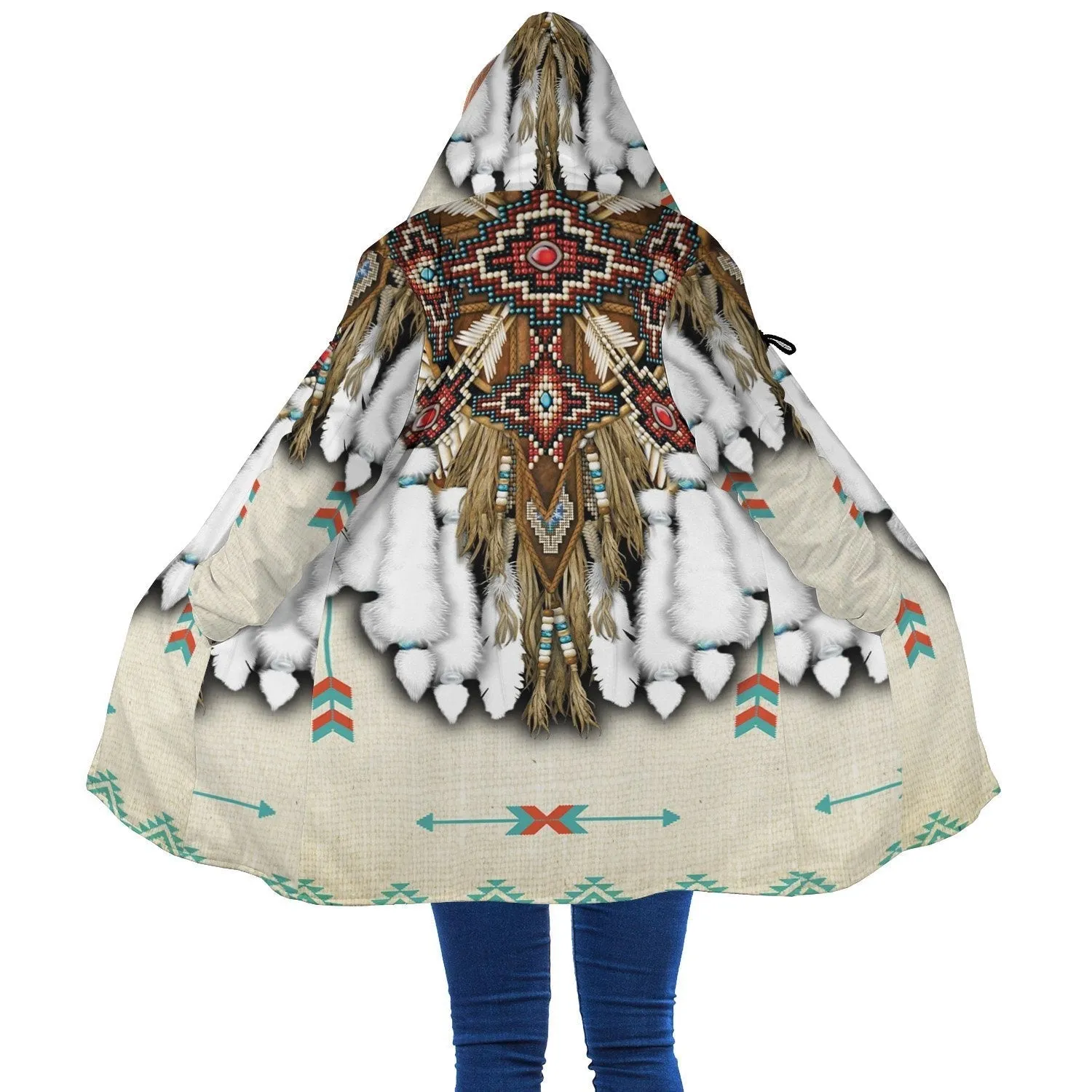 White Native Pattern Cloak WCS