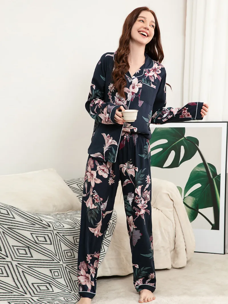 Women's Night Wear Rayon Printed Pajama Set