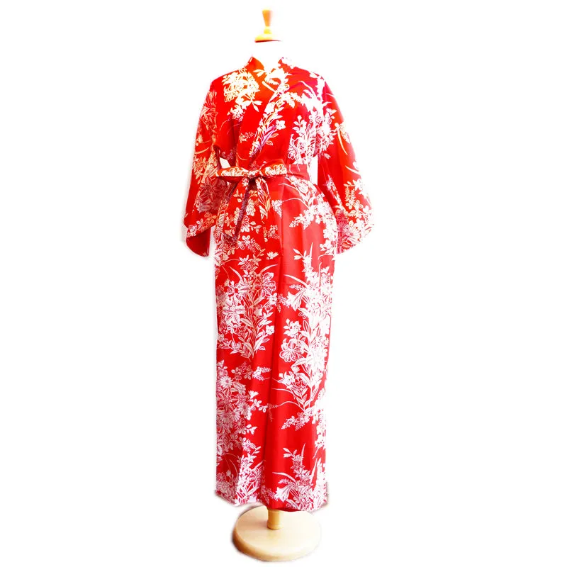 Yukata Robe for Women Lily Red